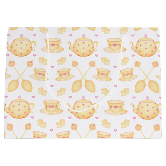 Elegantes Rosa & Gold Party Große Geschenktüte (Vorderseite)