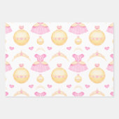 Elegantes Rosa & Gold Prinzessin Tiara Geschenkpapier Set (Vorderseite 2)