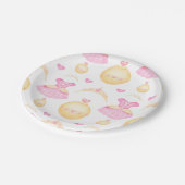 Elegantes Rosa & Gold Prinzessin Tiara Pappteller (Schrägansicht)