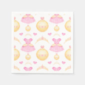 Elegantes Rosa & Gold Prinzessin Tiara Serviette (Vorderseite)