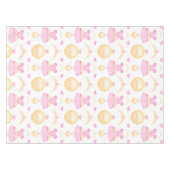 Elegantes Rosa & Gold Prinzessin Tiara Tischdecke (Vorderseite (Horizontal))