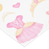 Elegantes Rosa & Gold Prinzessin Tiara Tischdecke (Schrägansicht)
