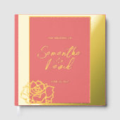 Elegantes Rosa Gold Wedding Foil Gästebuch (Vorderseite)