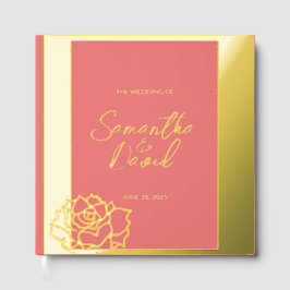 Elegantes Rosa Gold Wedding Foil Gästebuch