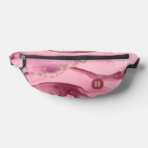 Elegantes rosa goldenes Glitter-Achat-Marmor-Wasse Bauchtasche