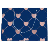 Elegantes Rosa Goldenes Herz Muster romantisch Große Geschenktüte (Vorderseite)