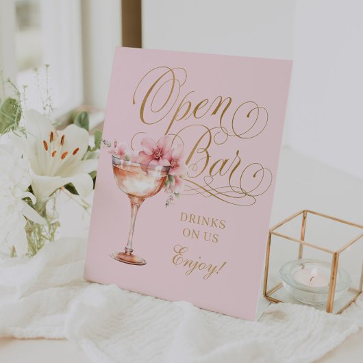 Elegantes rosa Goldenes Open Bar Pedestal Sockelschild