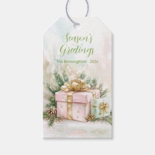 Elegantes rosa goldenes Vintage-Christmas Geschenkanhänger