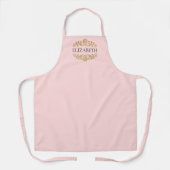 Elegantes rosa Goldmonogramm Schürze (Vorderseite)