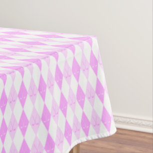 Elegantes rosa Golf-Argyle-Diamantmuster Tischdecke