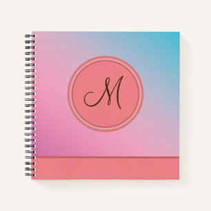 Elegantes rosa Gradient Trendy Modern Monogram Notizblock