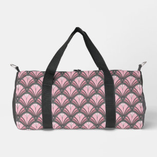 Elegantes Rosa-Grau-Art-Deco-Vintage-Muster Duffle Bag