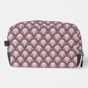 Elegantes Rosa-Grau-Art-Deco-Vintage-Muster Waschbeutel