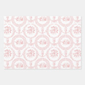 Elegantes Rosa, Grau & Blau auf weißer, graviert B Geschenkpapier Set (Vorderseite 2)