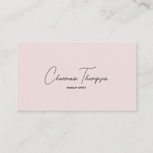 Elegantes Rosa Grau Social Media Visitenkarte (Rückseite)