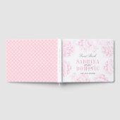 Elegantes rosa, graues, florales Peony Wedding Mon Gästebuch (Voll)