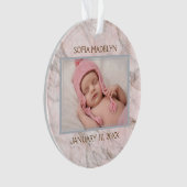 Elegantes rosa graues Marmormuster für benutzerdef Ornament (Vorderseite)