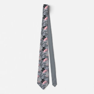 Elegantes rosa graues Vintage-Blumenmuster Krawatte