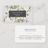 Elegantes Rosa Graufarbenes Blumengebirge Visitenkarte (Vorne/Hinten)