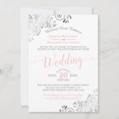 Elegantes Rosa & Gray Virtual Wedding Livestream Einladung (Vorderseite)