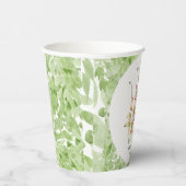 Elegantes Rosa Grüne Blume Brautparty Pappbecher (Rechts)