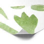 Elegantes Rosa Grüne Blume Brautparty Poster (Ecke)