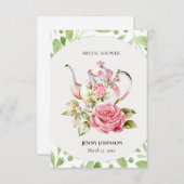 Elegantes Rosa Grüne Blume Brautparty RSVP Karte (Vorne/Hinten)