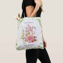 Elegantes Rosa Grüne Blume Brautparty Tasche