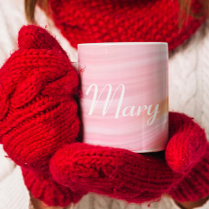 Elegantes rosa grünes Acrylmarbor, benutzerdefinie Kaffeetasse