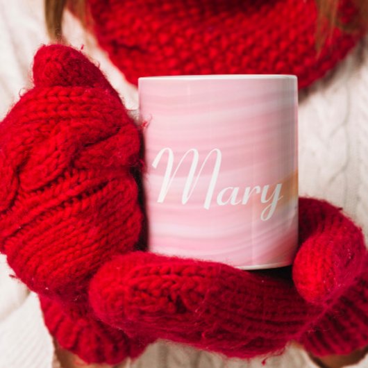 Elegantes rosa grünes Acrylmarbor, benutzerdefinie Kaffeetasse