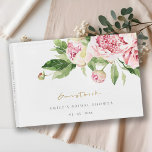 Elegantes rosa grünes Brautparty Gästebuch<br><div class="desc">Wenn Sie weitere Anpassungen benötigen,  schreiben Sie mir bitte an yellowfebstudio@gmail.com.</div>