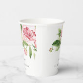 Elegantes rosa grünes Brautparty Pappbecher (Rechts)