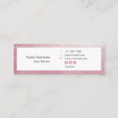 Elegantes Rosa hallo EventPlanner MiniVisitenkarte Mini Visitenkarte (Rückseite)