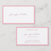 Elegantes rosa handgeschriebenes Skript Schlicht S Visitenkarte (Vorne/Hinten)