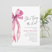 Elegantes, rosa, handgezeichnetes Brautparty Einladung (Stehend Vorderseite)