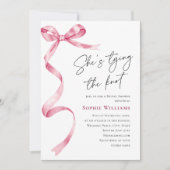 Elegantes, rosa, handgezeichnetes Brautparty Einladung (Vorderseite)