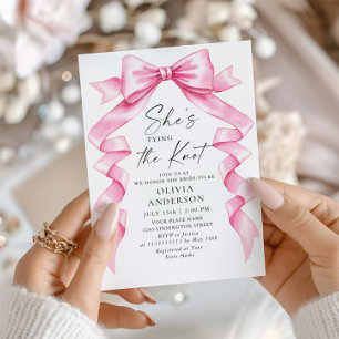 Elegantes, rosa, handgezeichnetes Brautparty Einladung