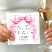 Elegantes, rosa, handgezeichnetes Brautparty Serviette