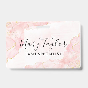Elegantes Rosa-Hauch Rosa Gold Glitter Marmor Ausweis