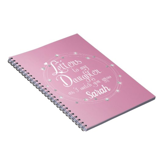 Elegantes, rosa, helles Letters Chic Design Notizblock (Rechte Seite)