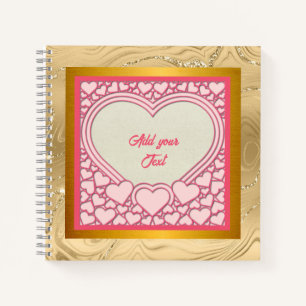 Elegantes rosa Herz Frohes Valentinstag Stylisch Notizblock