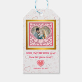 Elegantes rosa Herz Happy Valentine's Day Stilvoll Geschenkanhänger