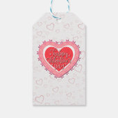 Elegantes rosa Herz Happy Valentine's Day Stilvoll Geschenkanhänger (Rückseite)