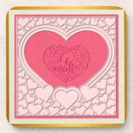 Elegantes rosa Herz Happy Valentine's Day Stilvoll Getränkeuntersetzer