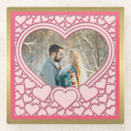 Elegantes rosa Herz Happy Valentine's Day Stilvoll Glasuntersetzer