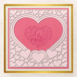 Elegantes rosa Herz Happy Valentine's Day Stilvoll Glasuntersetzer