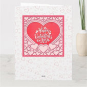 Elegantes rosa Herz Happy Valentine's Day Stilvoll Karte (Rückseite)