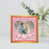 Elegantes rosa Herz Happy Valentine's Day Stilvoll Karte (Stehend Vorderseite)