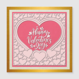 Elegantes rosa Herz Happy Valentine's Day Stilvoll Magneteinladung