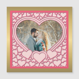 Elegantes rosa Herz Happy Valentine's Day Stilvoll Magnetkarte